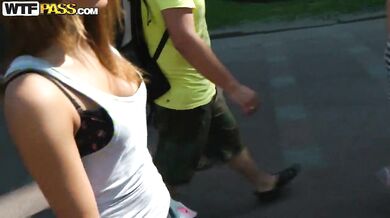 Long haired babe fucked in nature