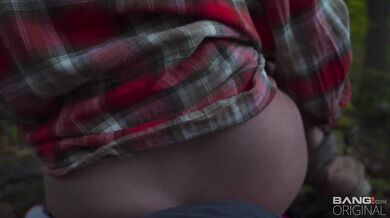 Outdoors sex with horny redhead