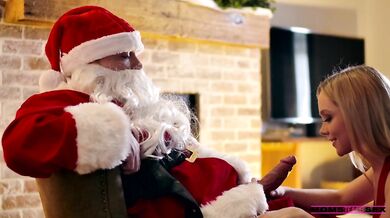 Santa is fucking two pretty busty girls