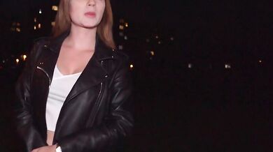 Beauty czech babe sucking cock at public place