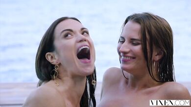Hardcore threesome with two beauty girls