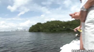 Amia Miley's petite body takes a massive dick in a boat ride and blow it