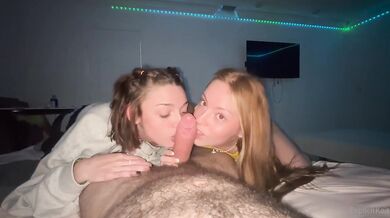 Explicit Kait and Shrooms Q share a BWC in a hot threesome