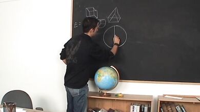 Sexy skinny student gets a hot lesson in anatomy from older teacher