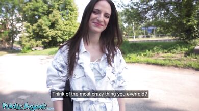 Czech babe gets her first big cock in public POV reality fuck