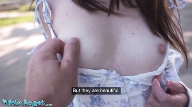 Czech babe gets her first big cock in public POV reality fuck