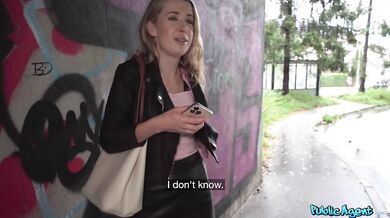 Andie Grey's first public sex and her pussy gets fucked hard