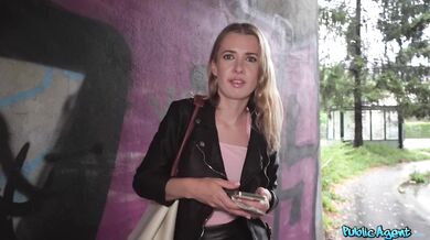 Andie Grey's first public sex and her pussy gets fucked hard
