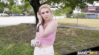 Sexy ass blonde gets her pussy railed in POV by a huge cock