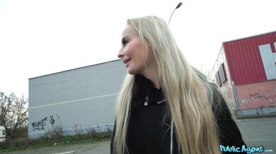 Blonde babe gets fucked in public