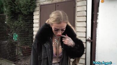 Blonde babe dancer gets a surprise tip and a cumshot