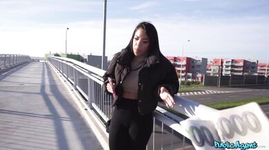 Latina Italian teacher gets a creampie in public