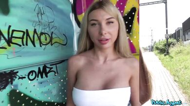 Wild college student's public sex fantasy comes true at train station