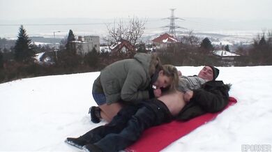 Hot outdoors fucking with sexy blonde Samantha Jolie