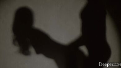 Della Cate's dark side emerge as she drapes herself over a heavy-duty cock and gets stretched.