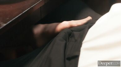 Watch Yhivi take a thick cock under the table until her hole is completely fucked out