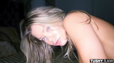 Riley Steele gets her brains fucked out through her rectum by a thick, throbbing black dick