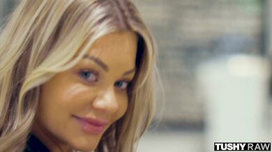 Riley Steele gets her brains fucked out through her rectum by a thick, throbbing black dick