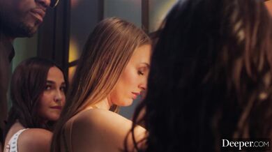 Watch Eva Angelina and her thirsty friends get their pussies and throats destroyed by a massive black pole in this wild foursome
