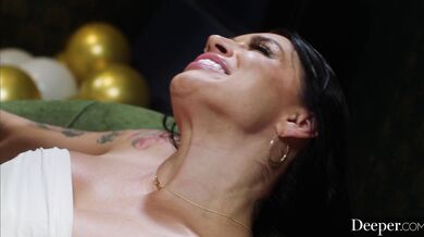 Watch Eva Angelina and her thirsty friends get their pussies and throats destroyed by a massive black pole in this wild foursome