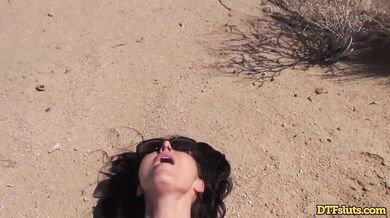 Desert heat leads to a passionate and sweat soaked outdoor pounding