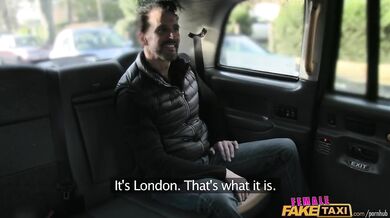 Big thick cock ruins a tight pussy during a risky session in a London cab