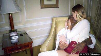 Blonde teen Haley enjoys a life changing session with a giant black dick