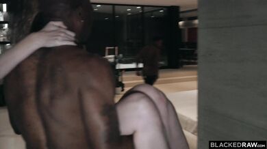 Ashley Lane gets her tight pussy and ass filled by two powerful black men