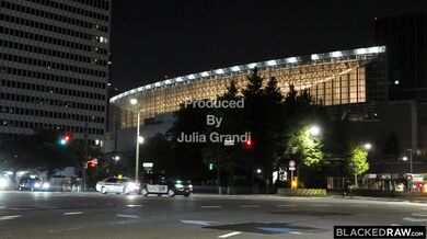 Total pussy destruction for a petite model during an aggressive interracial fuckfest