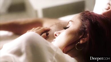 See Vanna Bardot's intense reaction as she is completely sealed with three dicks at once