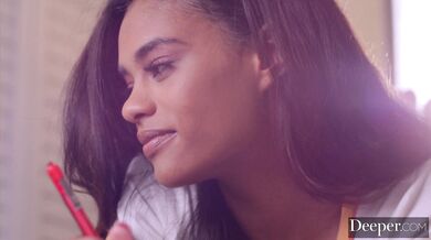 Lena explores her submissive side with a firm hand and a deep thrusting session