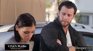 Lena explores her submissive side with a firm hand and a deep thrusting session