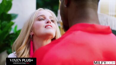 This blonde MILF forgets the neighbors and focuses on the massive black member inside her pussy