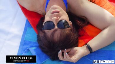 This curvy MILF loves to be on top, especially when she’s riding a stud next to the pool