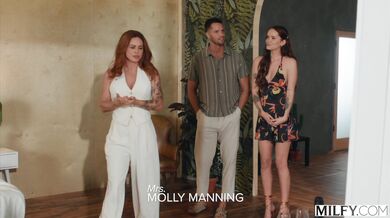 Molly Manning shows the groom what he's been missing with an intense session of deep fucking