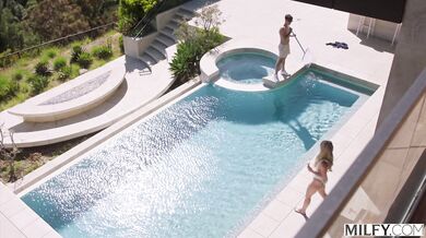 Laura Bentley proves she’s a pro at handling thick cocks in this intense encounter with the pool boy