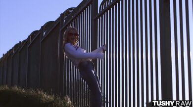 Petite blonde Anastasia is in total control as she commands a thick pole to enter her tight back door