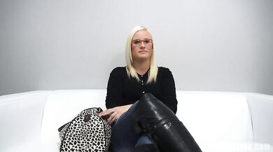 From a shy start to a wild riding finish, this Czech babe in glasses takes it all