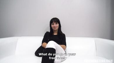 POV casting session with a cute brunette amateur