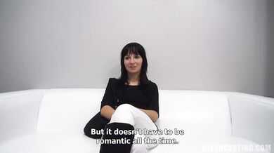 POV casting session with a cute brunette amateur