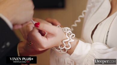 Hardcore bondage fucking for Ellie Nova with a huge load inside