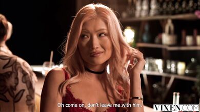 Naughty Dolly Orchid begs for a load after a hard bartender fuck